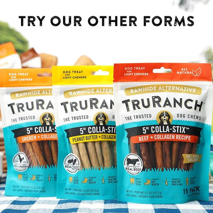 5" BBQ Collagen Skewers - Collagen Dog Chews - Long Lasting Healthy Joint Support Dog Treat - Rawhide Alternative - Skin & Coat Health, 1 Bag, 15 Count