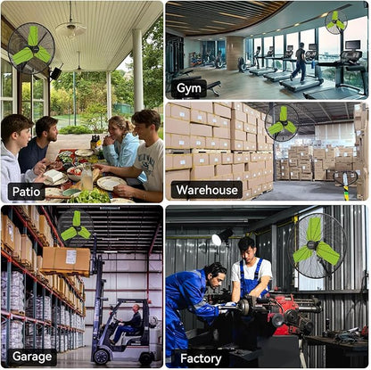 24 Inch 9500 CFM Waterproof Wall Fan Pro Series - Outdoor High Velocity Wall Mount Fan with Enclosed Motor for Residential, Warehouse, Patio, Shop, Garage, Barn UL Safety Listed