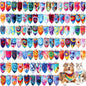 150 Pcs Tie Dye Dog Bandanas Bulk Pet Bibs Colorful Triangle Scarf Tie Dye Pet Bandanas for Medium Large Dogs Spring Summer Birthday Costume Decor