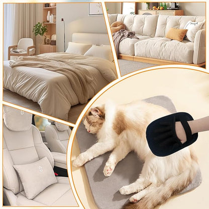 Electrostatic Pet Hair Removal Glove, Reusable Static Removal Gloves for Pets Hair, Versatile Pet Grooming Gloves for Couch, Furniture, Carpet, Car Seat