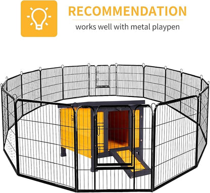 GEGURI Outdoor Cat House Weatherproof, Rabbit Hutch & Indoor Bunny Cage, Wooden Shelter for Feral Cats, Rabbits, Chickens & Small Animals