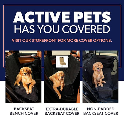 Active Pets Dog Car Seat Cover, Waterproof Front Seat Protector for SUV Truck Sedan, Pet Safety Travel Comfort System with Universal Fit, Beige