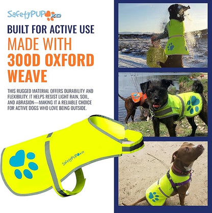 Dog Reflective Vest – Hi-Vis Fluorescent Visibility That Helps to Safeguard Your Pet On/Off Leash in Urban & Rural Areas (Yellow, X-Small)