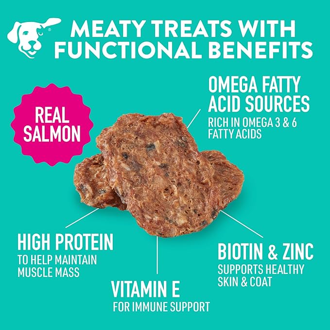 Dogswell Skin & Coat Mini Jerky Dog Treats, Salmon, 4 oz. Bag