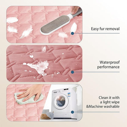 gogobunny 3X Stronger Waterproof Pet Blanket, Scratch Proof Furniture Protector for Dogs Cats, Reversible Cover 30x80 Inch, Dark Pink/Light Pink