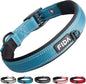 Fida Heavy Duty Dog Collar, Ultra Comfortable Soft Neoprene Padded, Adjustable Reflective Nylon Pet Collar with Durable Metal Belt Buckle for Large Breeds (L, Blue)