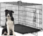FDW Dog Crate for Large Dogs 48 Inch Folding Metal WirePet Cage Double Door W/Divider Panel Indoor Outdoor Kennel Leak-Proof Plastic Tray,Black
