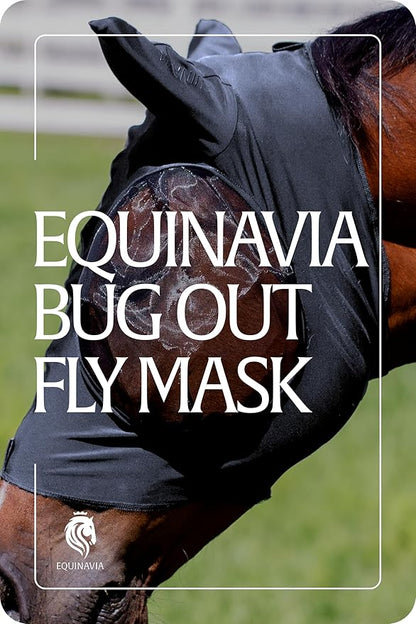 Equinavia Bug Out Fly Mask | Against Flies, Insects, UV Rays - Carbon Grey - Warmblood