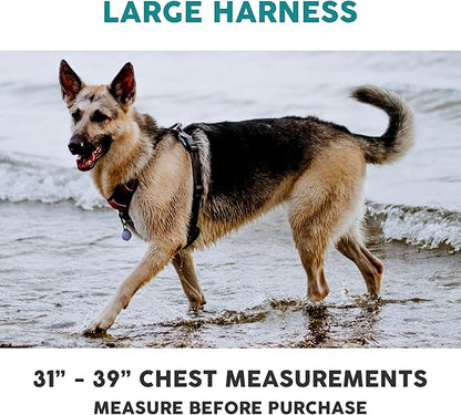 Embark Adventure Dog Harness, Reflective Trim No Pull Dog Harness for Large Dogs - Military Grade Nylon, Front Clip with Gel Lined Handle.