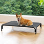 Elevated Dog Bed Raised Outdoor Dog Cot for Medium Dogs, Installation Requires No Tools, Frame with Washable Cooling Breathable Mesh Anti-Slip Feet, Indoor Pet Bed, Black, 35.4 Inches