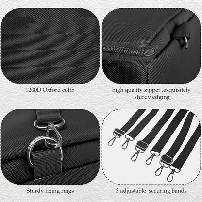 1Pcs Hay Bag for Horse,1200D Oxford Fabric Slow Feed Bags with Front Hay Nets Design and Heavy Duty Zipper Large Top Load Feeding Bag for Horses and Livestock,Black
