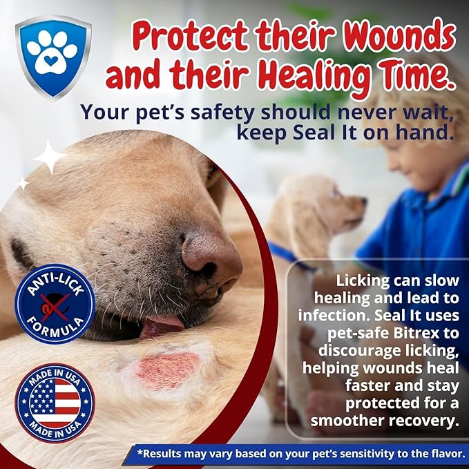 Dog Wound Care Gel – Styptic Powder Alternative for Dogs & Cats | Quick Stop Bleeding for Cuts, Nails & Scrapes | Liquid Bandage First Aid for Pets and Animals | Seal It® 15ml | Made in USA