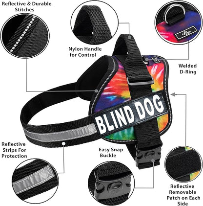 Doggie Stylz Blind Dog Harness No Pull No Escape Dog Vest for Blind Dogs Adjustable Vest with Handle Blind Dog Accessories and Patches for Training and Mobility