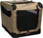 Amazon Basics 2 Door Foldable and Portable Travel Pet Kennel for Cat, Dog, Rabbit, 26 inch, Tan, S 26" x 18" x 18"