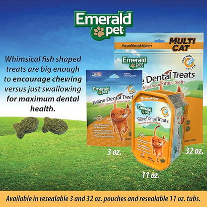 Feline Dental Treats — Tasty and Crunchy Cat Treats Grain Free — Natural Dental to Clean Teeth, Freshen Breath, and Reduce Plaque and Tartar Buildup — Chicken, 32 oz