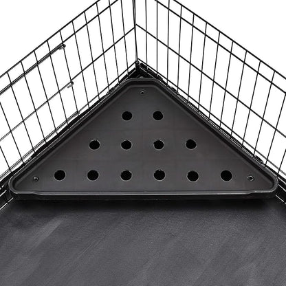 Amazon Basics Leakproof Canvas Bottom Guinea Pig Pet Cage with Divider Set, Black, 47.6"L x 24.2"W x 14.0"H
