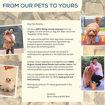 A Better Treat – Freeze Dried Organic Purple Sweet Potato Dog and Cat Treats, Organic, Single Ingredient | Natural, Healthy, Diabetic Friendly | Made in The USA