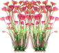 ALEGI Fish Tank Decorations Plastic Plants Large,Aquarium Artificial Plants Decoration Ornament Safe for All Fish-16 inch 2Pcs (Red 2 Pcs)