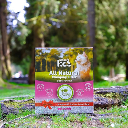 All Natural Clumping Cat Litter – Multiple Scents – Low Dust, Odor Control – Baby Powder 18 lb - Surprise Toy Inside