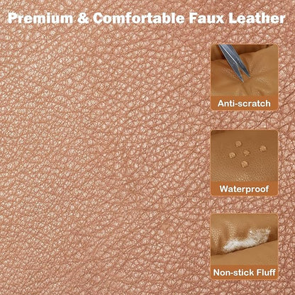 2 and 1 Center Console Dog Car Seat & Carrier for Small Dogs, Large Leather Dog Car Bed with Storage Pocket, Waterproof PVC Leather Seat Travel Bed for Front & Back Seat, Clip-On Safety Leash