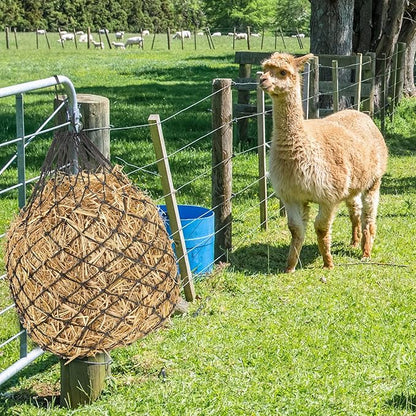Fabbay 4 Pcs Slow Feed Hay Net Feeder Hay Bag for Horses Slow Feeder 40 Inch Length with 2 Inch Holes Hanging Horse Feed Net for Goat Cattle Equine Stalls Barn Supplies(Black)