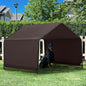 Dog Shade Shelter Outdoor 4'x4'x3' Tent for Large Medium Dogs, Outside Sun Rain Canopy Pet House for Livestock Pigs Cats with Waterproof Roof Ground Nails,Brown