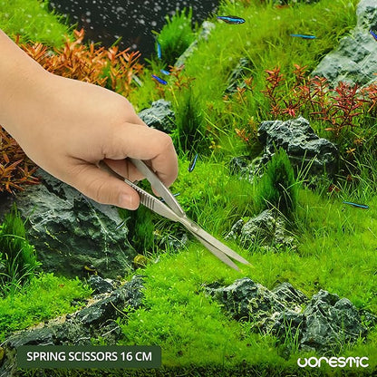 Aquarium Spring Scissors, 6.3 Inch Aquarium Scissors Spring, Aquascaping Spring Scissors, Terrarium and Aquarium Scissors, Aquarium Scissors for Plants
