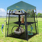 Extra Large Catio Outdoor Cat Enclosure,3 Tier Cat Tower Tent Weatherproof & Sunproof with 3 Doors, Foladable and Portable for Patio, Deck,Camping, Indoor & Outdoor(Patented)-Wave Shade
