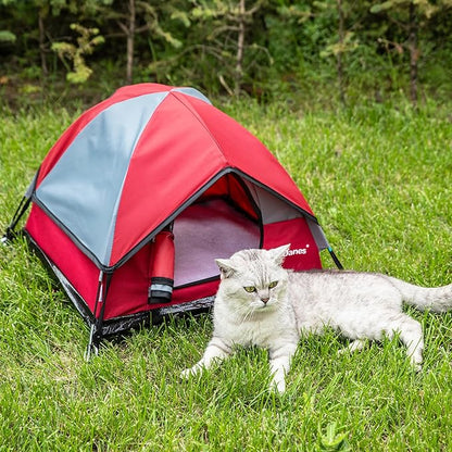 GDanes Cat House Portable Indoor/Outdoor Red Cat Tent for Cats and Small Dogs with Soft Pad
