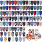 100 Pcs Dog Bandanas Bulk Pet Bibs Colorful Triangle Scarf Pet Bandanas for Medium Large Dogs Spring Summer Birthday Costume Decoration (Plaid)