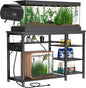 40-50 Gallon Fish Tank Stand: Heavy Duty Aquarium Stand with Power Outlets and Cabinet for Fish Tank Accessories Storage - Metal Frame, 1000LBS Capacity, Suitable for Fish & Reptile Terrariums