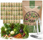 50 Winter Vegetable Garden Seeds Variety Pack - 43,450+ Non-GMO Heirloom Seeds for Outdoors & Indoor Home Gardening, Including Kohlrabi, Lettuce, Radish, Onion, Choy, Spinach, Cauliflower, Collards