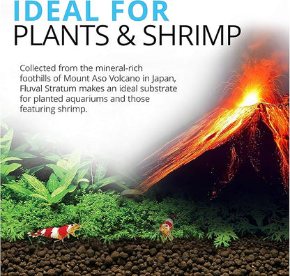 Fluval 12694 Plant and Shrimp Stratum for Freshwater Fish Tanks, 8.8 lbs. – Aquarium Substrate for Strong Plant Growth, Supports Neutral to Slightly Acidic pH