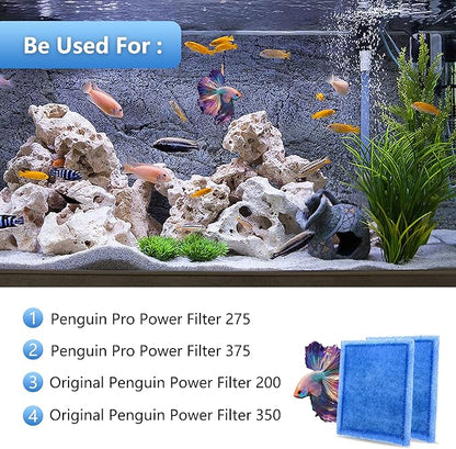 24 Pack Aquarium Rite-Size C Filter Cartridges Compatible with PRO Power Filters 275/375,Power Filters 200/350
