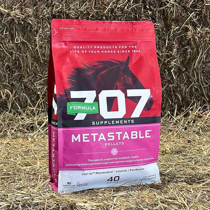 Formula 707 MetaStable Pellets for Horses 5 lb Bag – 40 Servings – University-Studied Support for Horses with Laminitis, Insulin Resistance & Metabolic Disorders