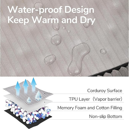 FUKUMARU Cute Dog Bed, Fluffy Dogs Couch with TPU Layer Keeping Lining Dry, Pet Sofa Medium Size Dog Easy to Care, Warm Cat Bed with Removable Zipper Cover, 36inch, Large, Light Grey