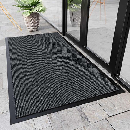 Front Door Mat, 4'x8' Indoor Outdoor Door Mat, Commercial Industrial Entrance Doormat, Heavy Duty Welcome Mat, Rubber Backing Non Slip Doormat for Entryway