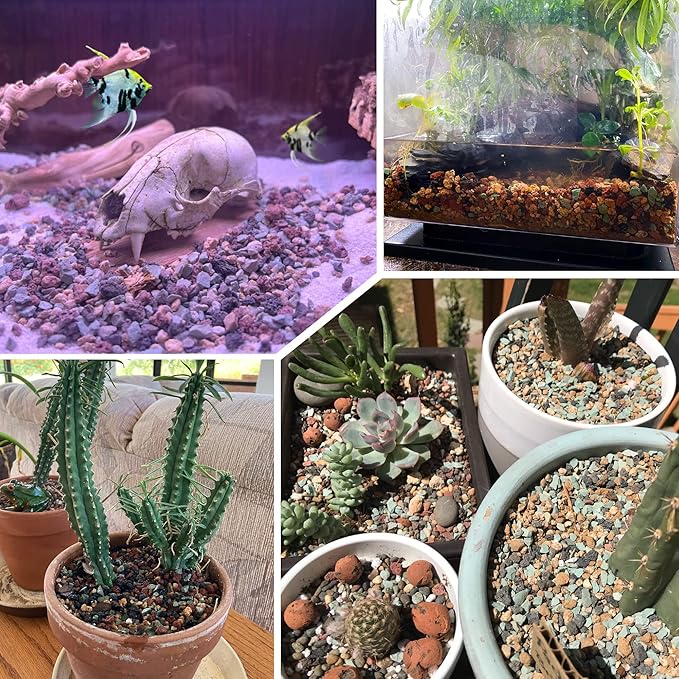 18lb Mix Horticultural Lava Rock Pebbles Pumice Potting Soil Amendment Succulent Cactus Bonsai Gritty Rock Decorative Gravel Plant Drainage Volcanic Rock for Aquarium Fairy Gardening Top Dressing