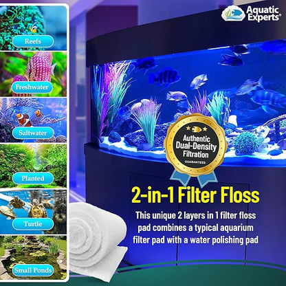 Aquatic Experts Aquarium Filter Floss for Fish Tank Filters - FilterFirst Aquarium Filter Pad - Media Roll for Crystal Clear Water, 3/4" - 1" Thick (24 Inch Wide, 72 Inch Long)
