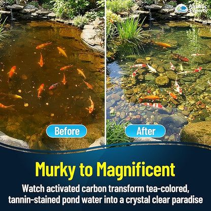 Aquarium Carbon Pad - Cut to Fit Carbon Infused Filter Pad Media for Crystal Clear Fish Tank and Ponds (18 Inch Width, 36 Inch Long)