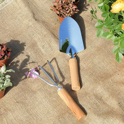 Garden Tool Set, 2 Pieces Stainless Steel Heavy Duty Garden Tools, Gardening Kit with Wooden Handle Garden Hand Tools, Durable Garden Tools for Gardening, Gardening Gifts for Women Men