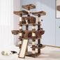 Allewie 68 Inches Cat Tree/House and Towers for Big Feline/Scratching Post/Multi-Level Large Kitty Climbing Tree with Condo/Leopard Print