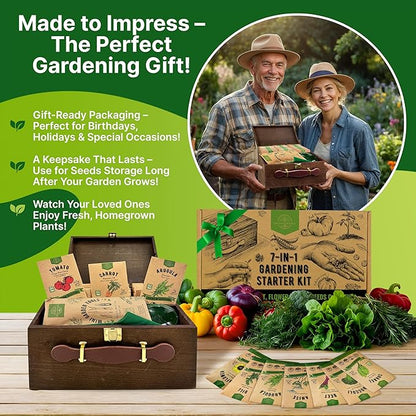 75 Herb & Vegetable Seeds Variety Pack, Garden Seed Starter Kit - Over 47,380 Non-GMO Heirloom Seeds for Planting Vegetables and Herbs Garden Seeds Gift Seed Box with Gardening Supplies, Survival Kit