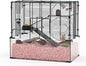 3-Tier Glass Hamster Tank, Large Hamster Cage Habitat with 11inch Big Running Wheel for Rat, Mouse, Gerbil, Syrian Hamster, 370 SQ INCHES