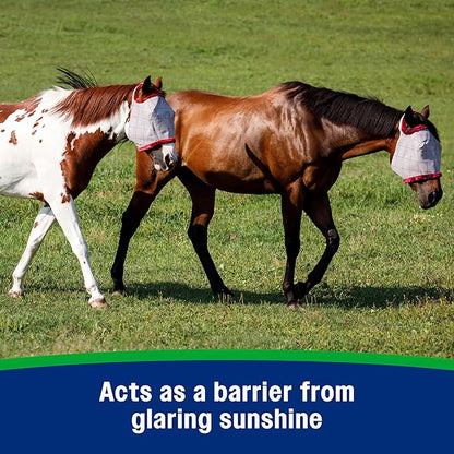 Farnam SuperMask II Fly Mask Without Ears for Larger Horses, Full Face Coverage and Eye Protection from Insect Pests, Structured Classic Styling Mesh with Plush Trim, XL Size