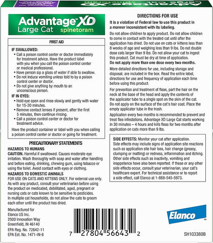 Advantage XD Large Cat Flea Prevention & Treatment For Cats over 9lbs. | 2-Topical Doses, 2-Months of Protection Per Dose