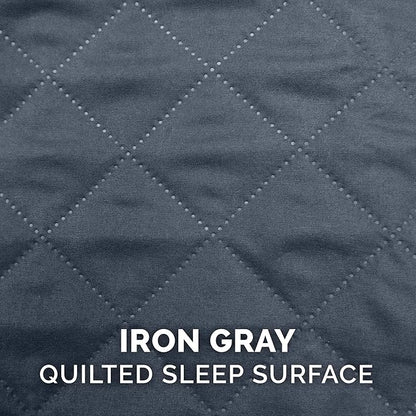 Furhaven Orthopedic Dog Bed for Large Dogs w/ Removable Bolsters & Washable Cover, For Dogs Up to 125 lbs - Quilted Sofa - Iron Gray, Jumbo Plus/XXL