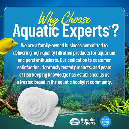Aquatic Experts Aquarium Filter Floss for Fish Tank Filters - FilterFirst Aquarium Filter Pad - Media Roll for Crystal Clear Water, 3/4" - 1" Thick (24 Inch Wide, 72 Inch Long)
