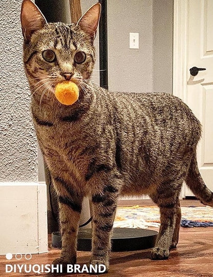 100-Pack Cat Toy Balls – Soft Fuzzy Toys for All Cats to Play and Exercise Indoors (1.5 inch, Cat Toys Pro Collection)
