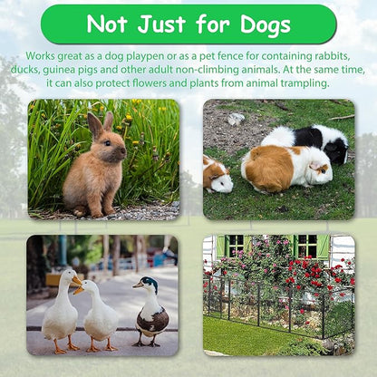 Dog Playpen, Outdoor Dog Fence, 24 Panels, 40" H Dog Pen for Medium/Small Dogs, Heavy Duty Metal Pet Fence with Gate, Portable Dog Fence for RV Camping and Yard (Black)